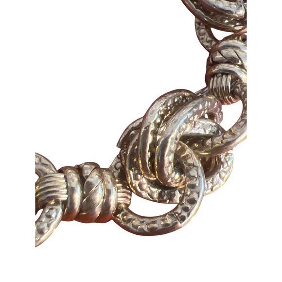 Vintage Gold Tone Textured Chain Bracelet Multi Links Lobster Clasp Estate 6" - Picture 2 of 4